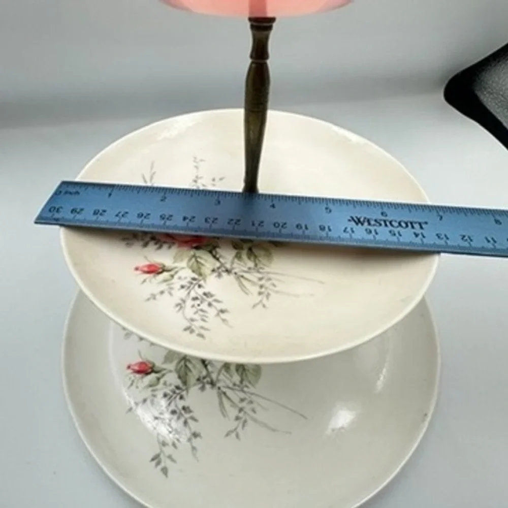 Vintage Oneida Floral 3 Tier Serving Stand Plastic Tea Party Server Cottagecore